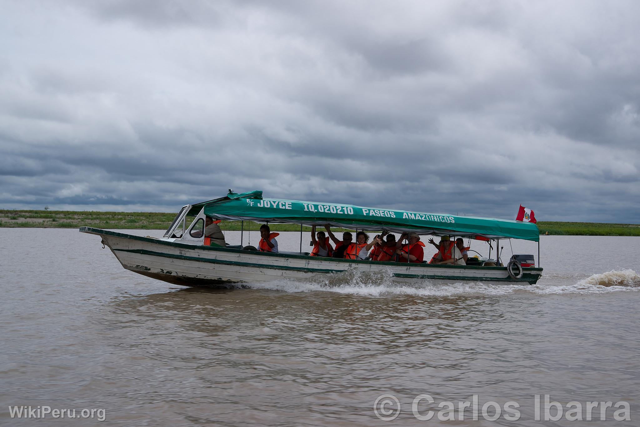 Tourists on the Amazon River