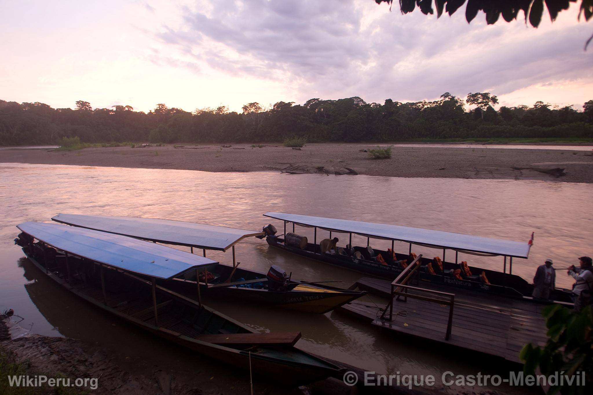 Boats on the Manu River