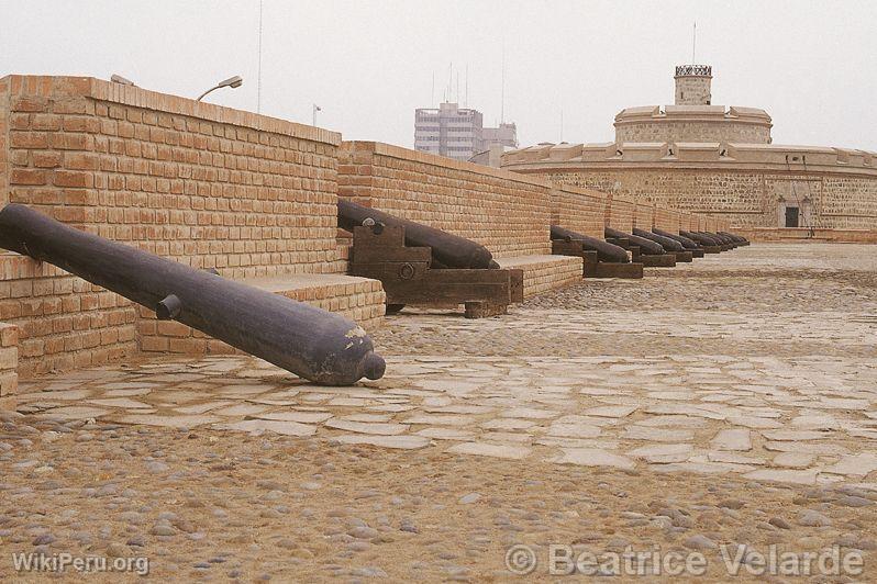 View of the Cannons of the Real Felipe Fortress, Callao