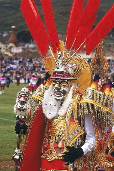 Masked during the Fiesta de la Candelaria, Puno