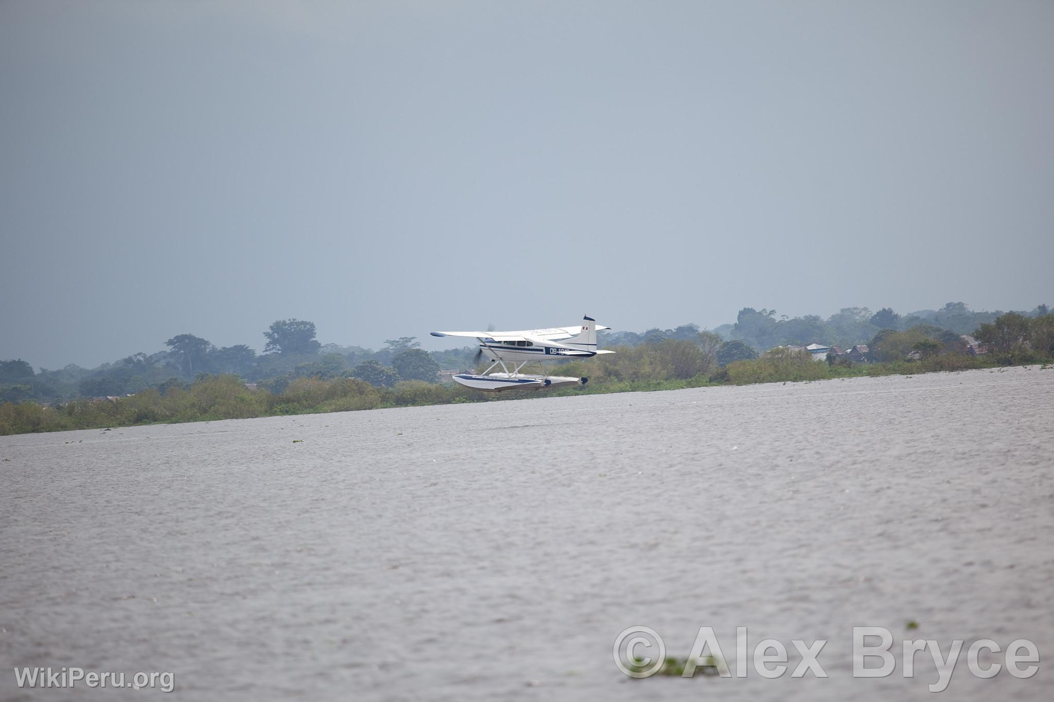 Seaplane over the Amazon River