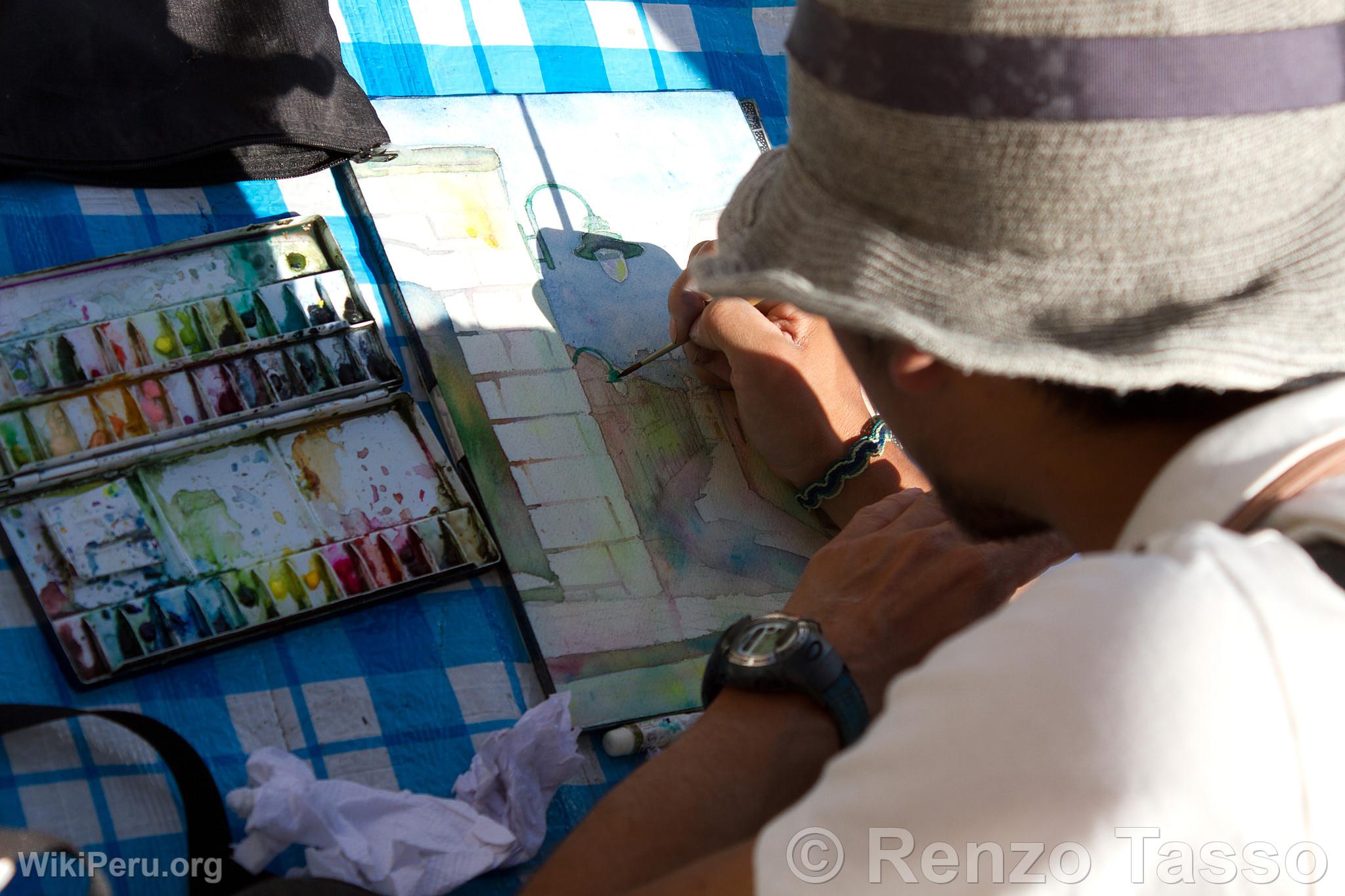 Street Artist in the San Lzaro District, Arequipa