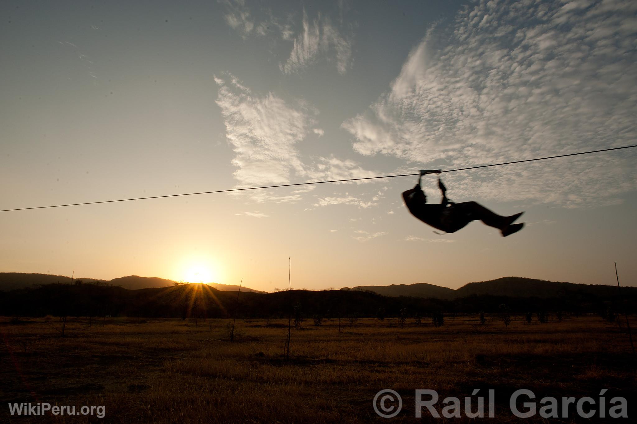 Zip-lining in Mncora