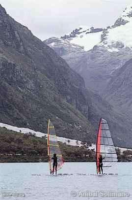 Windsurf in the Lagoon of Llanganuco