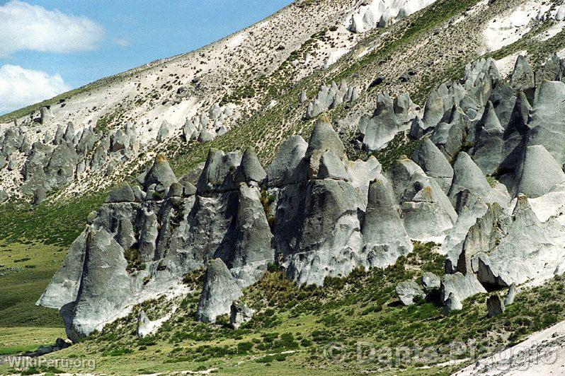 Strange geological formation on the Arequipa - Chivay road., Abancay