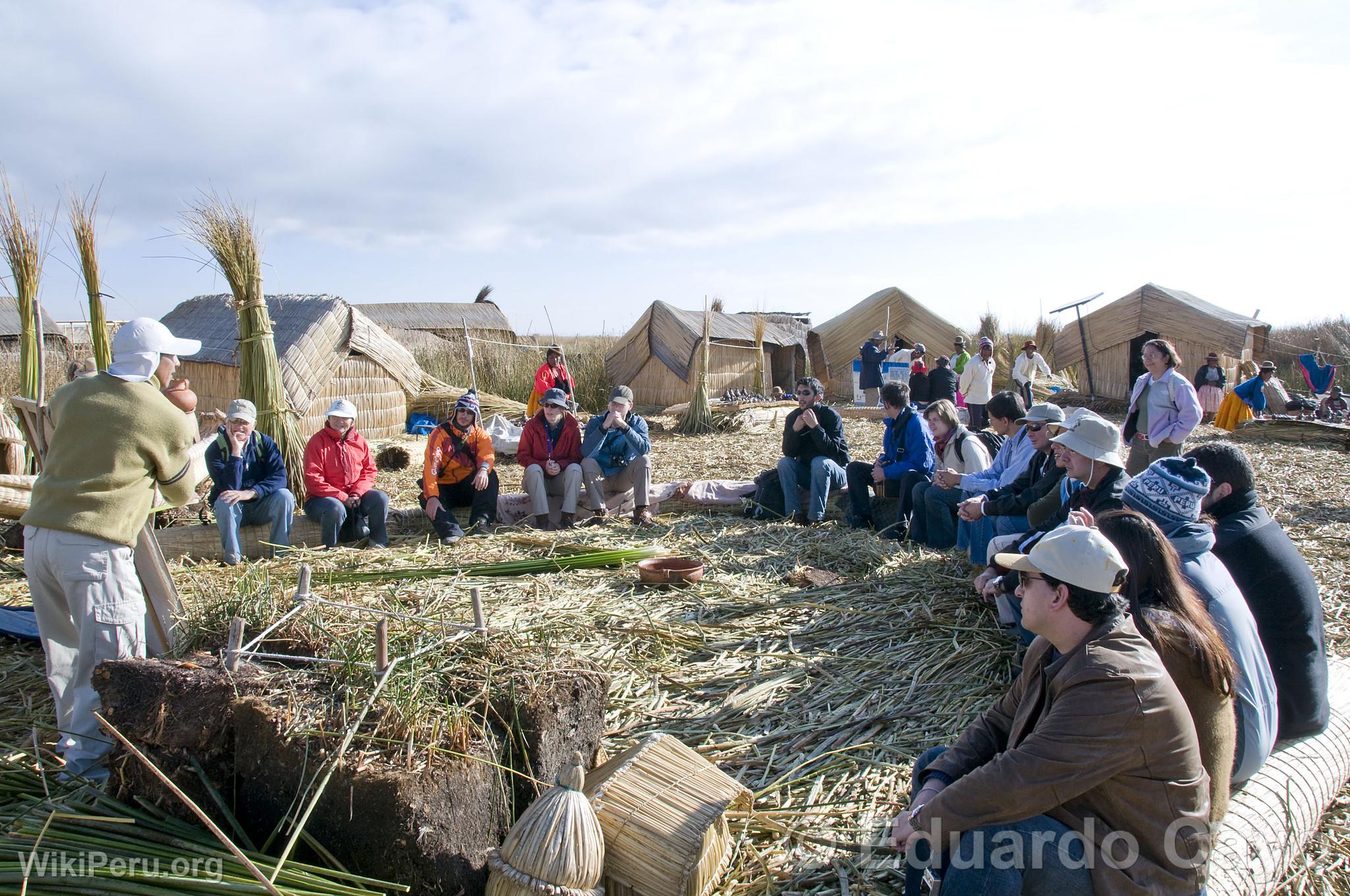 Tourists at the Uros Islands