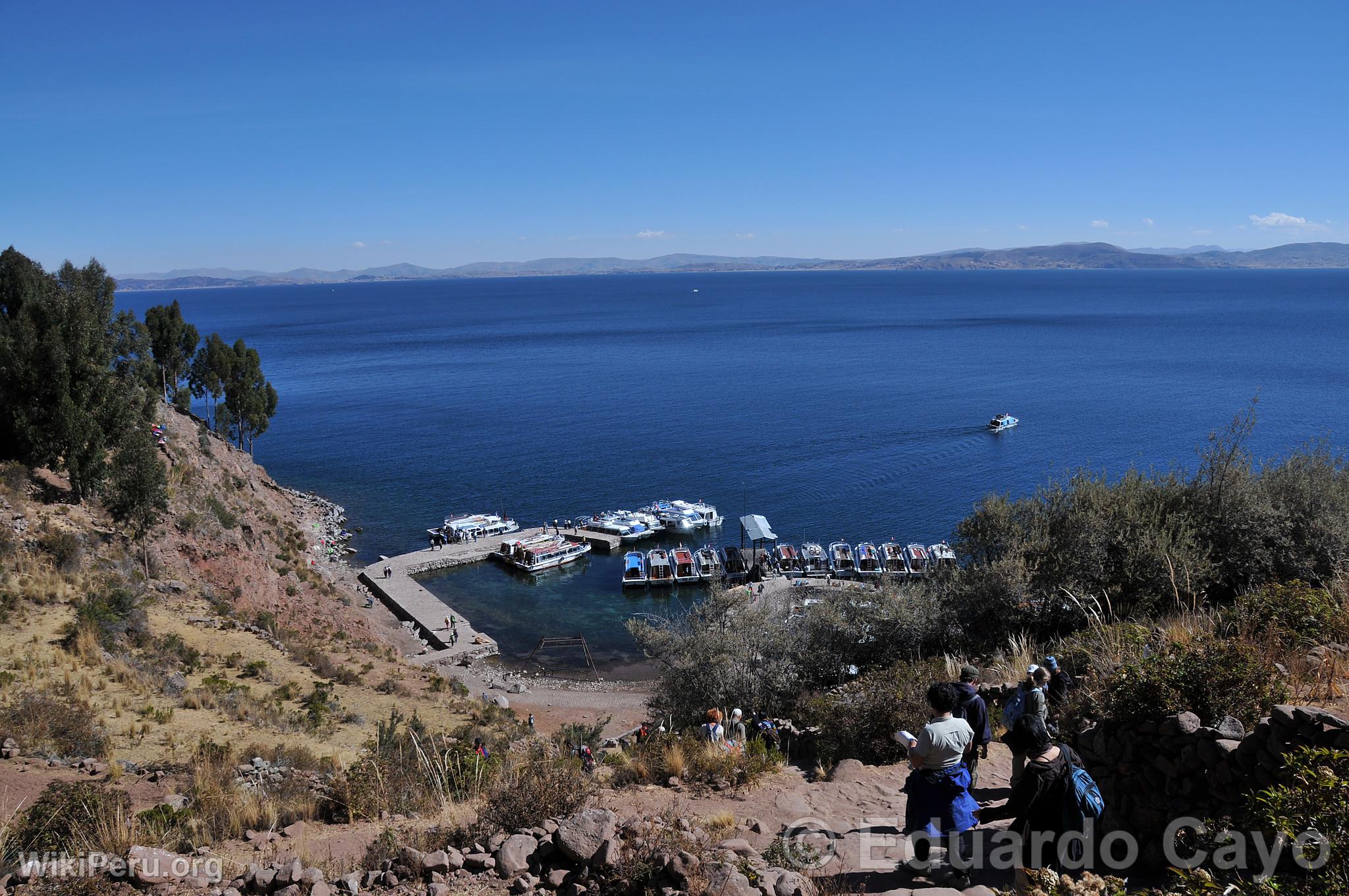 Tourists on Taquile Island