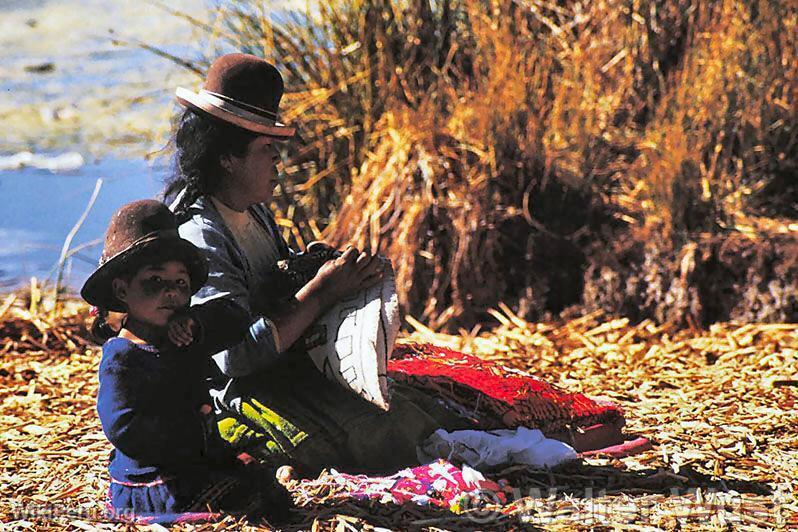 Uros Residents on their Floating Islands