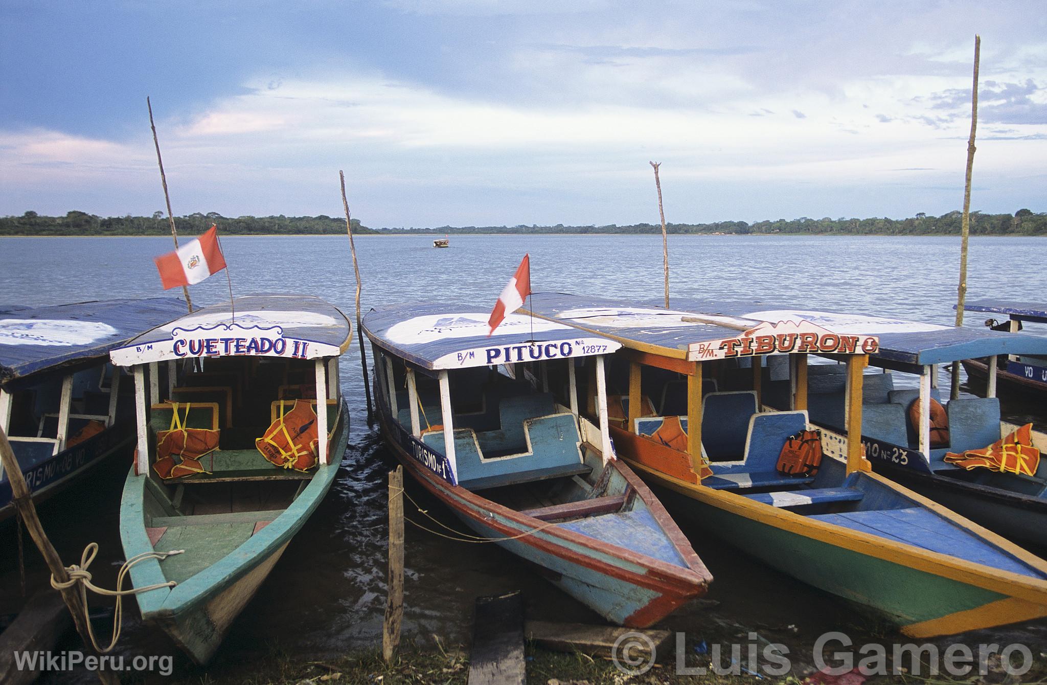 Boats on Yarinacocha Lake