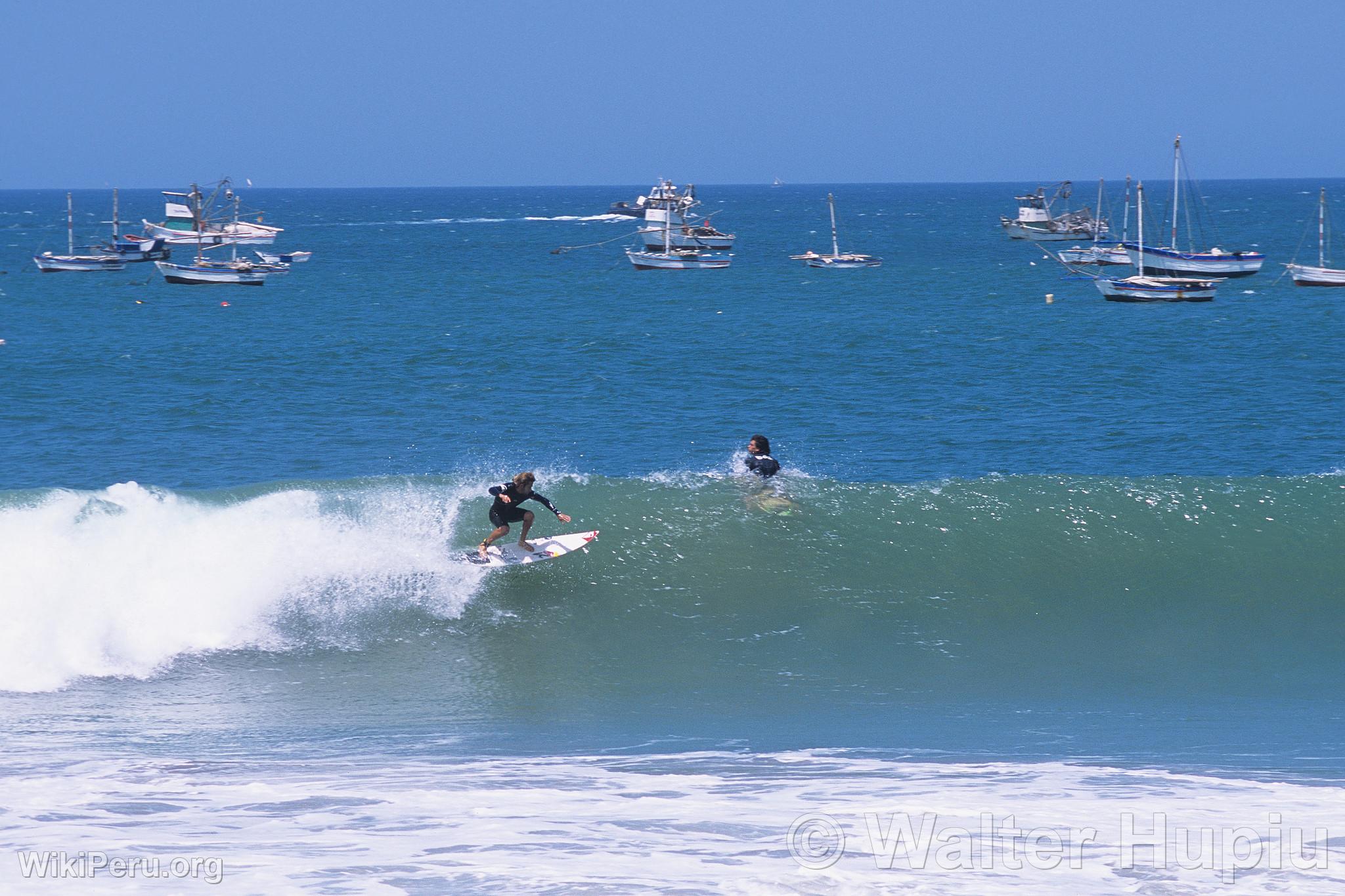 Surfing at Cabo Blanco Beach