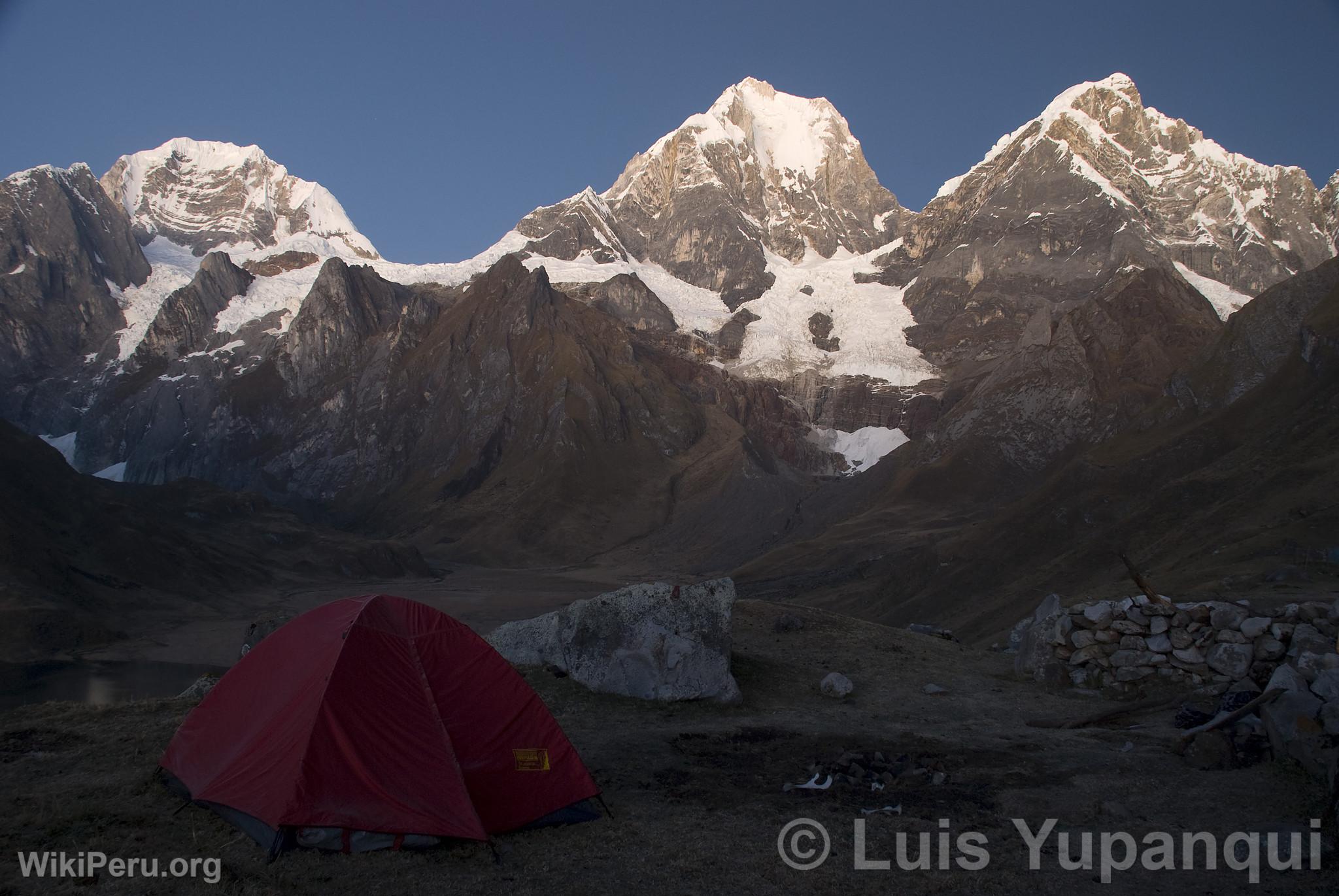 Camp in the Huayhuash Mountain Range