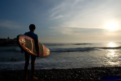 Surfing at Makaha Beach