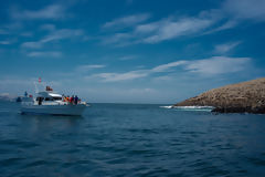 Yacht with Tourists at Palomino Islands, Callao