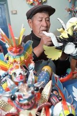 Mask making for La Diablada, Puno