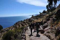 Tourists on Taquile Island