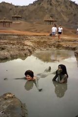 People bathing, Hervideros, Punta Sal