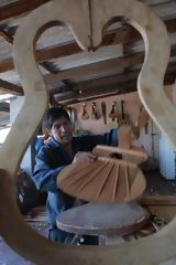 Guitars manufacture in the factory of the Lagos' family, Ayacucho