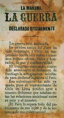 News of Chile's Declaration of War against Peru, 1879