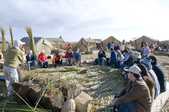 Tourists at the Uros Islands