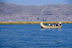 Tourists at Lake Titicaca