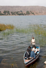 Boat on the lake Titicaca