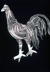 Silver Filigree Rooster